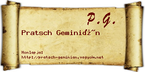 Pratsch Geminián névjegykártya